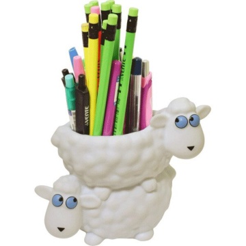 Стакан для шк.принадлежностей "Овечки" 9*9*15см , пластиковая*
