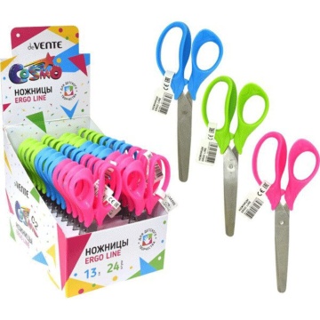 Ножницы детские "deVENTE. Cosmo Ergo Line" 13см, пластик.кольца с упором, блистер