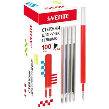 Стержень гелевый deVENTE 130мм, красный, 0,5мм