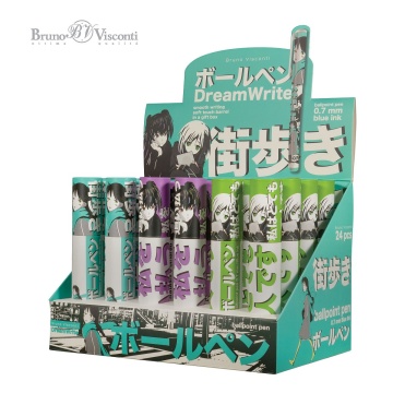 Ручка шар. BV "DreamWrite. Manga Anime. City" синяя,  0,7мм, 3 вида