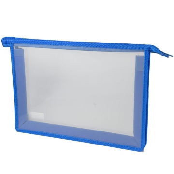 Папка д/тетрад. А4 (325*230*25) молния сверху, пластик "Офис б/цв Синяя"