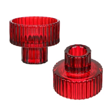 Подсвечник 3*6см стекло, красный