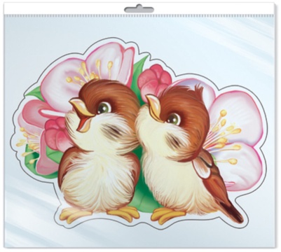 Плакат 20*30см "Воробьи весною"