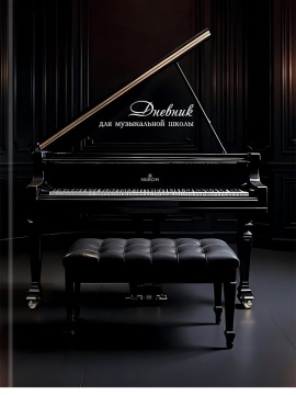 Дневник для музыкальной школы 7БЦ "Чёрный рояль - 2" глянц.лам., 48л.