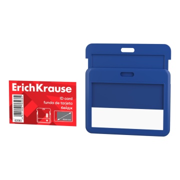 Бейдж горизонтальный в комплекте с лентой ErichKrause слайдер, твердый пластик ABC, размер вставки 8