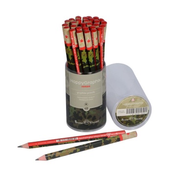 Карандаш ч/гр BV "HappyGraphix. Jumbo. Милитари. Звезда" 4В