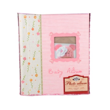Фотоальбом магнитный 10л +10л. для заполнения 23*28см BABY розовый