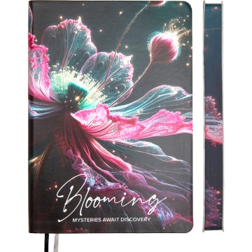 Ежедневник недат. А5 deVENTE Blooming" 272стр.,розовый цветок, мяг.обл.,кожзам., с цветным срезом