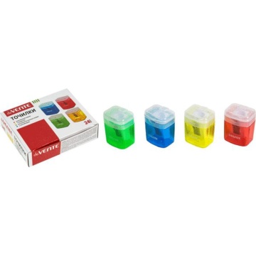 Точилка пласт. с контейнером 1 отв., прямоугольная