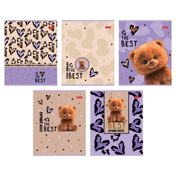 Тетрадь А5 24л кл. Hatber "Пушистый мишка" белизна 100%