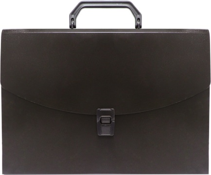 Портфель 6 отд. с ручкой и замком, чёрный