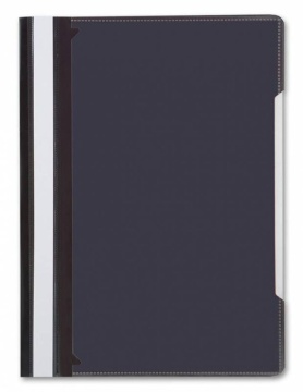 Скоросшив. пласт. прозр. верх. + карман А4 с лиц. стороны, черный, 0.12/0.16