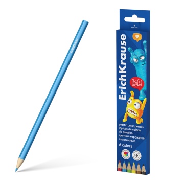 Карандаши цвет. 6цв Erich Krause Jolly Friends, пласт., шестигранные