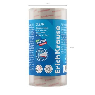 Набор из 4 клейких лент ErichKrause Clear, 24ммх20м, прозрачный (в пленке)