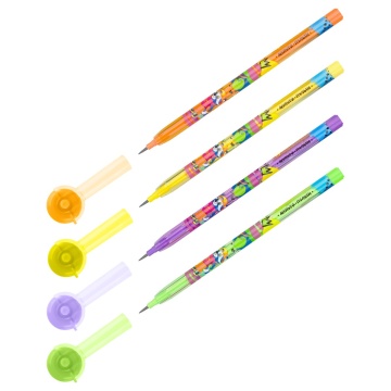 Карандаш сегментный Мульти-Пульти "Енот в городе", с ластиком, ассорти (357859)