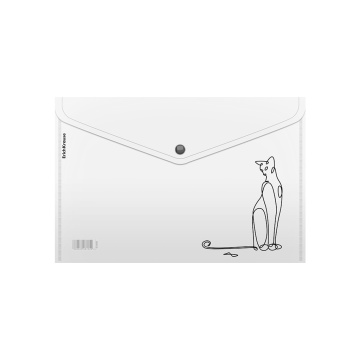 Папка-конверт на кнопке пластиковая ErichKrause Clear Animal, A4 (в пакете по 12 шт.)