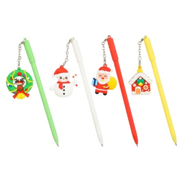 Шариковая ручка: детская; "НОВОГОДНИЕ**", колпачок со съёмным брелоком