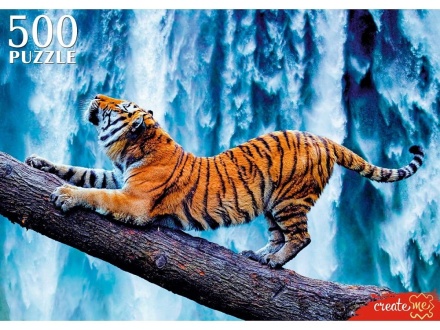 Пазлы  500 элементов  480*330мм. "Тигр у водопада"