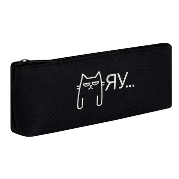 Пенал-косметичка (190*90*20) молния, ткань "Мяу" шелкография