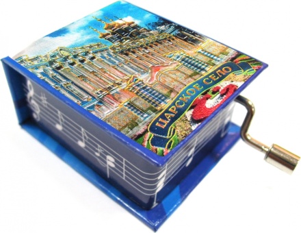 Музыкальная шкатулка 5*6*3см "Царское Село. Золотые ворота" фольга, синяя