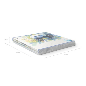 Тетрадь школьная ученическая ErichKrause Flower Panda, 24 листа, линейка (в плёнке по 10 шт.)_MIX-PA