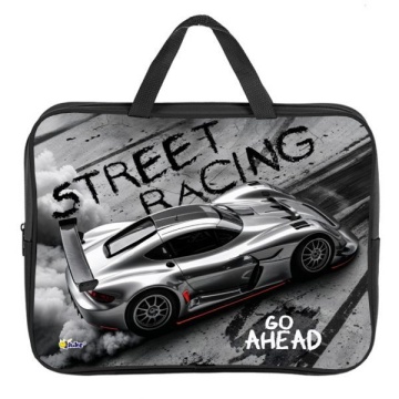 Папка А4 (350*265*45) с ручками, молния, ткань "Форсаж"