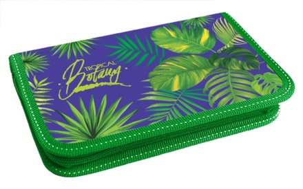 Пенал 1 отд. с 1-ой откид.пл. (200*130*30) молния, ткань "Тропический лес"