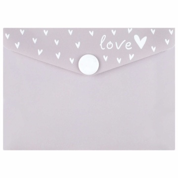 Конверт на кнопке  с рисунком 105*74мм "Сердечко на бежевом"