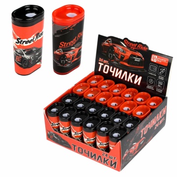 Точилка пласт. 1 отв. "Городские гонки" 2,8*1,9*4,9см, ассорти*