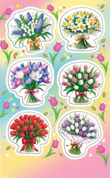 Наклейки детские 15*9см  "Цветы"