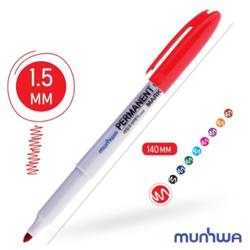 Маркер перманентный 1,5мм  красный, пулевидный