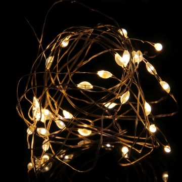 Гирлянда на батарейках 3м 30LED постоянное свечение шампань, 2xCR2032