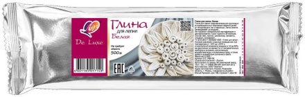 Глина для лепки  белая, 500 г