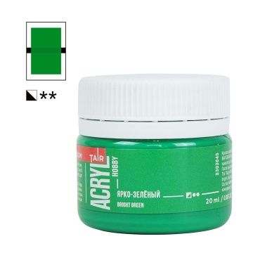 Краска акрил. "Акрил-Хобби" 20 мл, матовая, ярко-зеленая