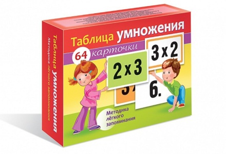 Карточки обучающие "Таблица умножения" 64карточки