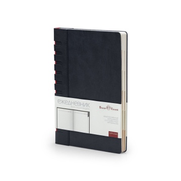 Ежедневник недат. А5 136л., мягк.пер., иск.кожа "Bergamo. Черный"