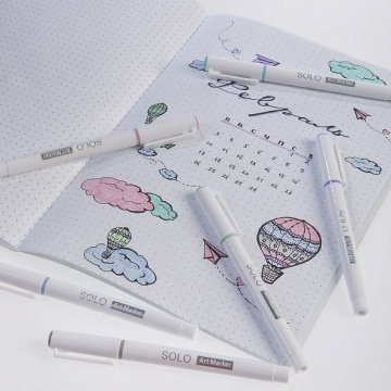 Текстовыделитель "Hatber. Solo NEON" 1-4мм, ассорти 4 цвета