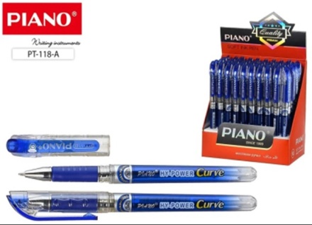 Ручка шариковая. На масл.основе. "Piano HY-POWER Curve", тониров.полупрозр корпус. 0,5mm. Синяя