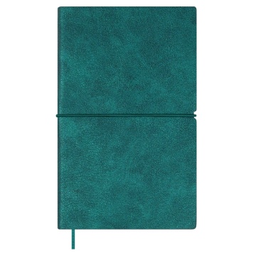 Еженедельник недат. А6 120л., кожзам, мягк.пер. "Наппа металлик зеленый" ляссе, резинка