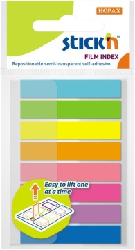 Закладки с липким краем (45*8мм) 8цв. по 20л., Z-сложение, пластиковые