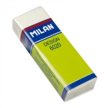 Ластик MILAN "Design 6020" 61*21*11мм, прямоуг, ПВХ, бум.держатель