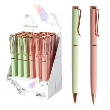 Ручка подарочная поворотная синяя 1.0мм корпус металл ассорти.золото ALINGAR AL8506