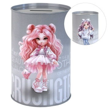 Копилка металлическая "Фешн девочки" 15,7*10*10см