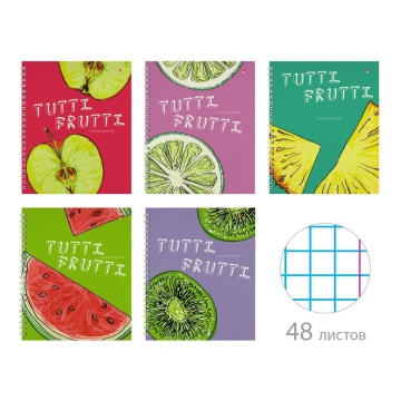 Тетрадь А5  48л кл. гребень Альт "Fresh & Fruit"