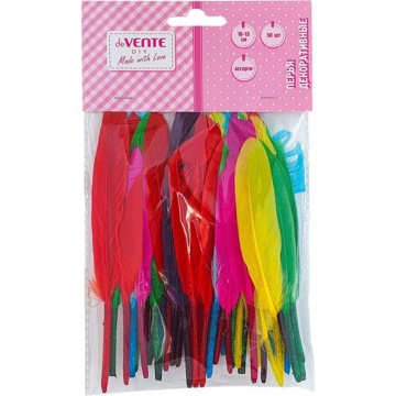 Набор "Перья для декорирования. Пестрый микс" 10*15мм, 50 шт, ассорти