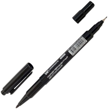 Маркер перманентный Workmate двухсторонний, толщина линии 0,5-1мм, черный *12.144.1728