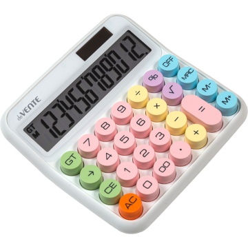 Калькулятор  12 разр. deVENTE"  настольный, белый с цветн.клавишами DD-2