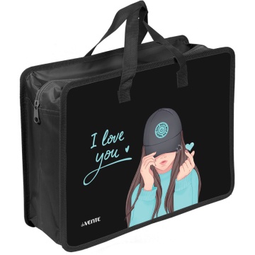 Папка А4 (335*260*100) с ручками, молния, пластик" K-Pop Heartbeat"