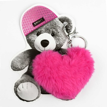 Брелок "Мишка в шапочке" мех, 9*9см