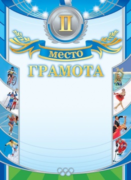 Грамота спортивная 2 место А4, с гербом, фольга, 190 г/м